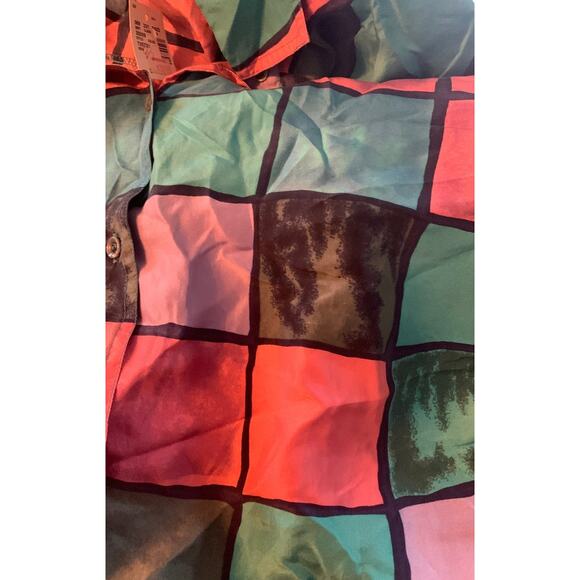 Vintage words Paris sports club silk button up 80s dead stock woman’s size small - Picture 4 of 5